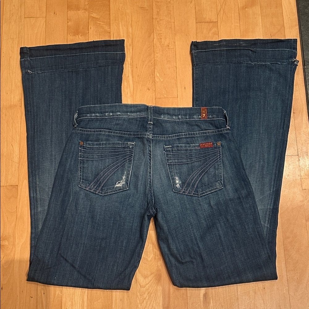 Dojo 27 x 33.5 x 8 —7 For All Mankind Dark Blue Wide Leg Jeans